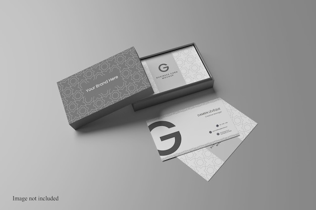 PSD perspective business card pack mockup