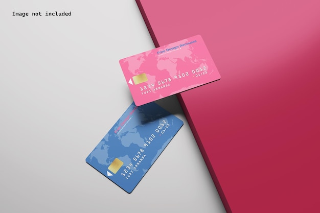 Mockup di carta di credito colorata di prospettiva