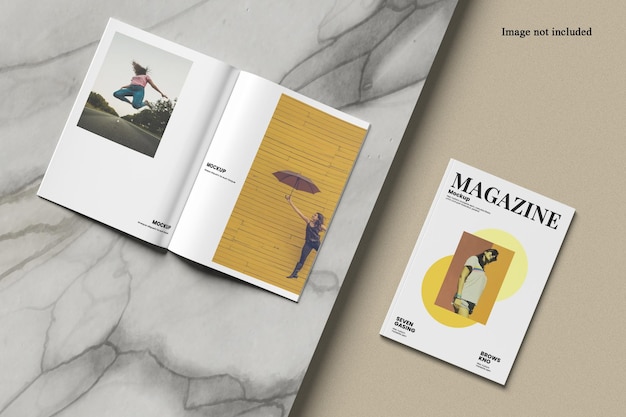 PSD mockup di perspective magazine per mostrare il tuo design ai clienti