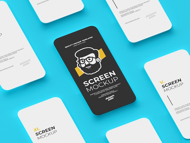 PSD prospettiva mobile screen mockup