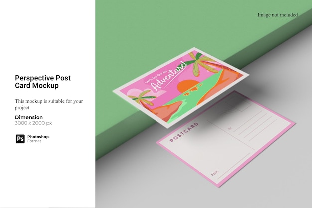 Mockup di cartolina in prospettiva