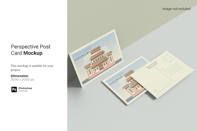 Perspective post card mockup