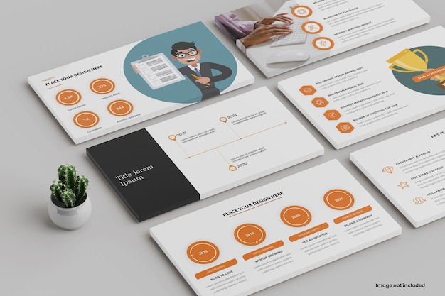 PSD prospettiva presentazione power point mockup