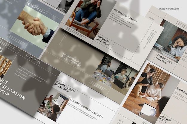 Perspective presentation slide mockup