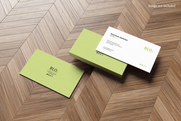 Perspective realistic stack business card mockup