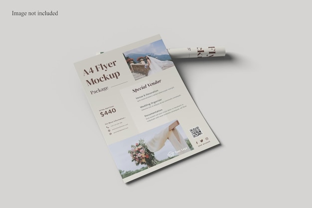 PSD perspective roll flyer mockup