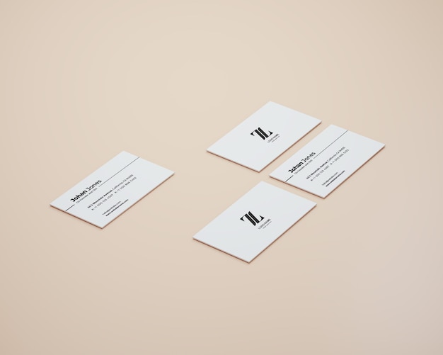 PSD perspective set of business card mockup