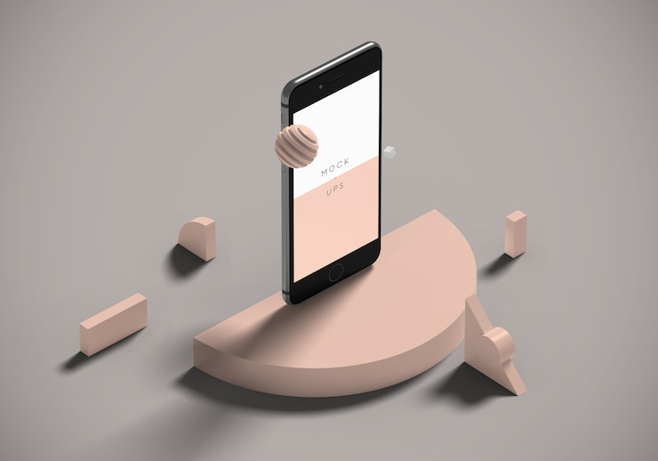 PSD perspective smartphone mockup