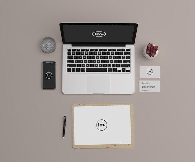 PSD prospettiva stationery mockup