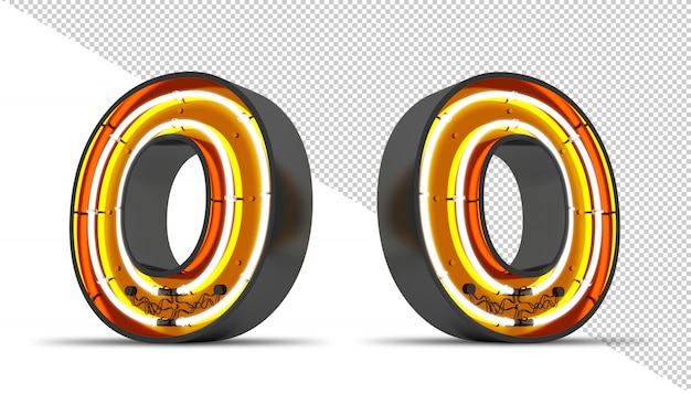 PSD perspektywicznego abecadła neonowego światła 3d renderingu ilustracja.