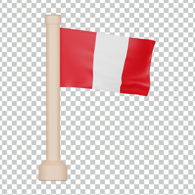 PSD peru flag 3d icon