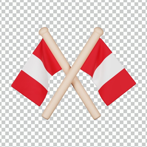 Peru flag 3d icon