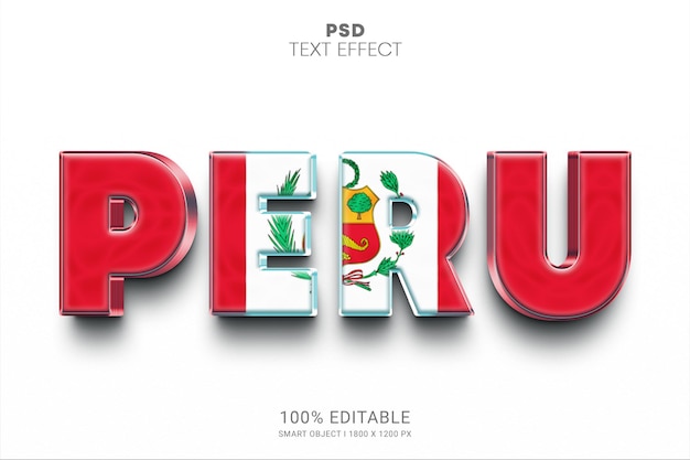 PSD peru psd editable text effect design