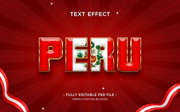 PSD ペルーのテキスト効果