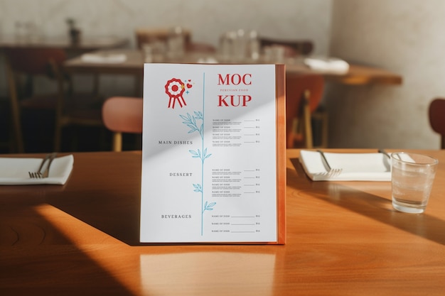 Peruviaans menu mokcup ontwerp