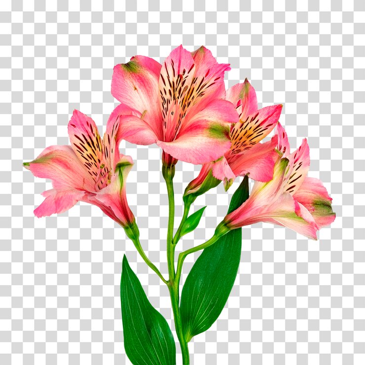 PSD перуанская лилия alstroemeria цвет изолирован на прозрачном фоне