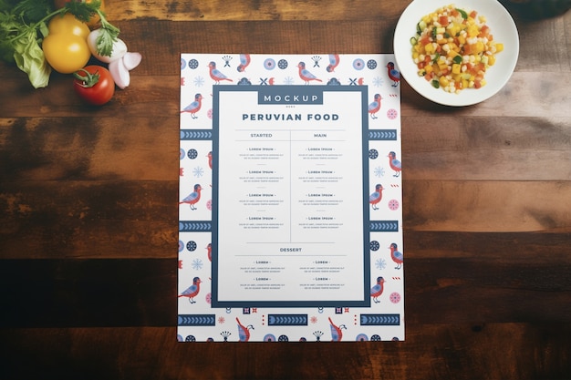 PSD peruvian menu mokcup design