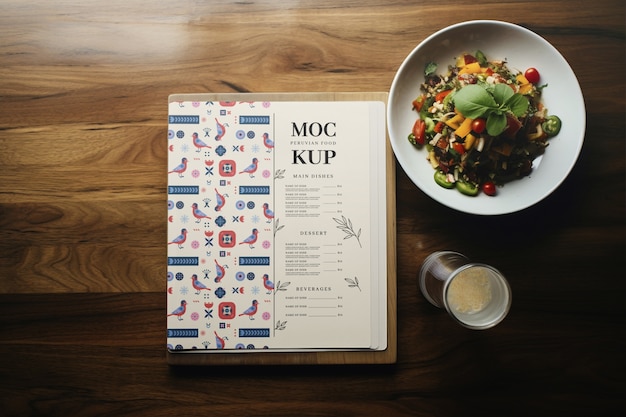 Design del menu mokcup peruviano