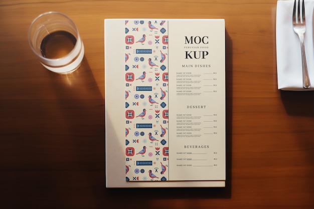 PSD design del menu mokcup peruviano