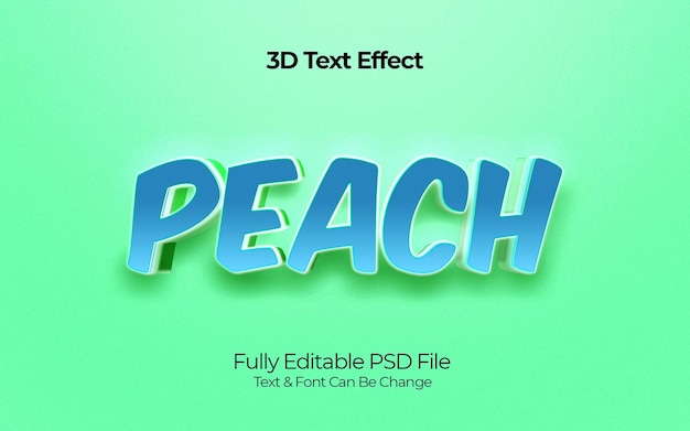 PSD perzik 3d-teksteffect psd