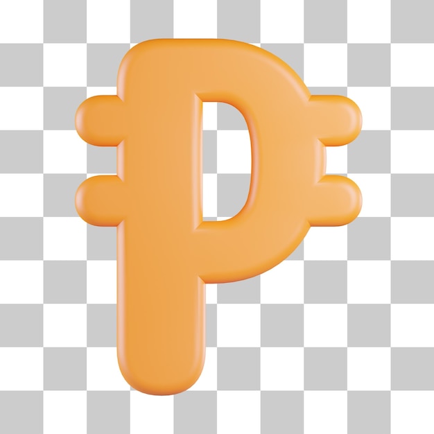 Peso currency logo 3d icon