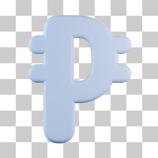 PSD peso currency symbol 3d icon