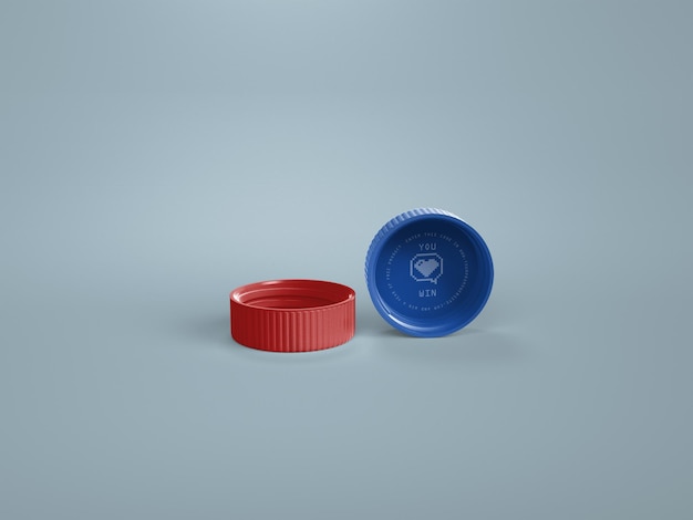 PSD pet bottle cap promo code mockup