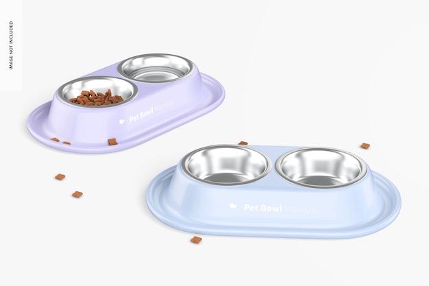 Pet Bowls Mockup, Perspective