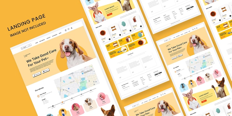 PSD pet care landing page