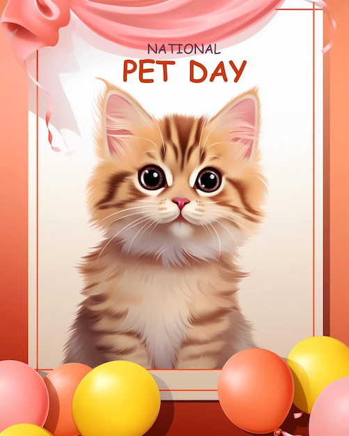 PSD pet day celebration national pet day background