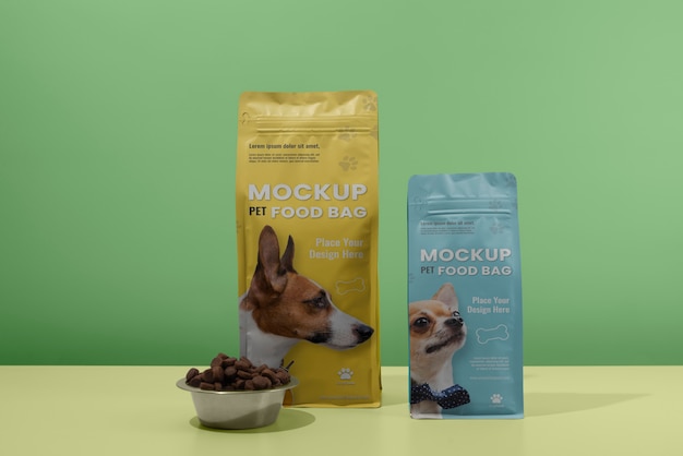 Pet food bag mockup design