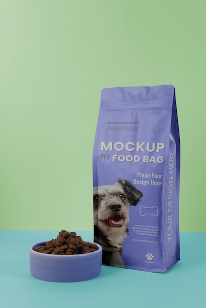 Pet food bag mockup design