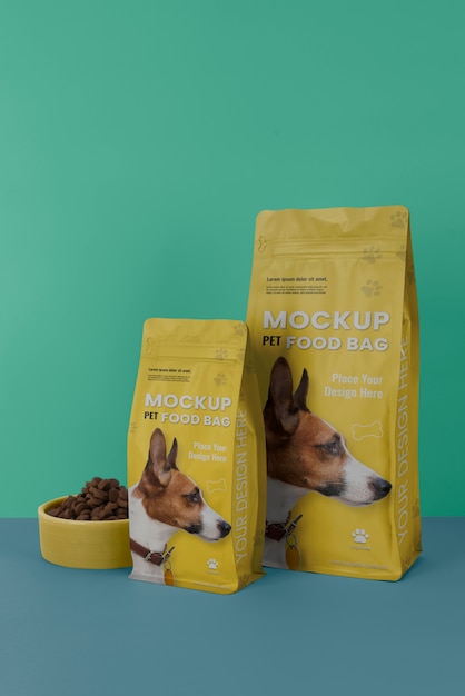 Pet food bag mockup design