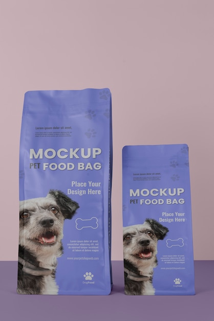 Pet food bag mockup design
