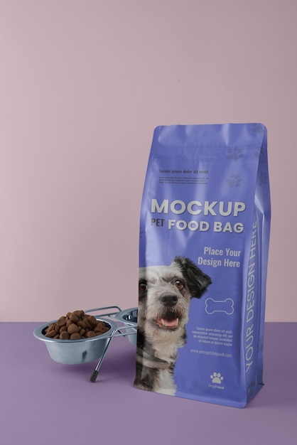 Pet food bag mockup design