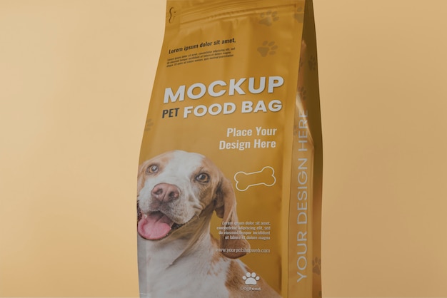 Pet food bag mockup design