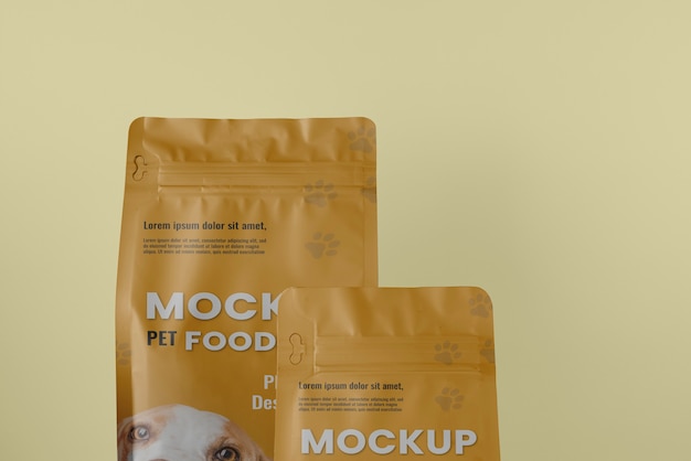 Pet food bag mockup design