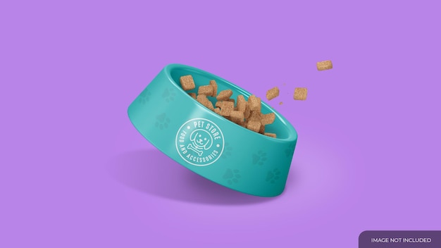 Mockup di ciotola di cibo per animali domestici