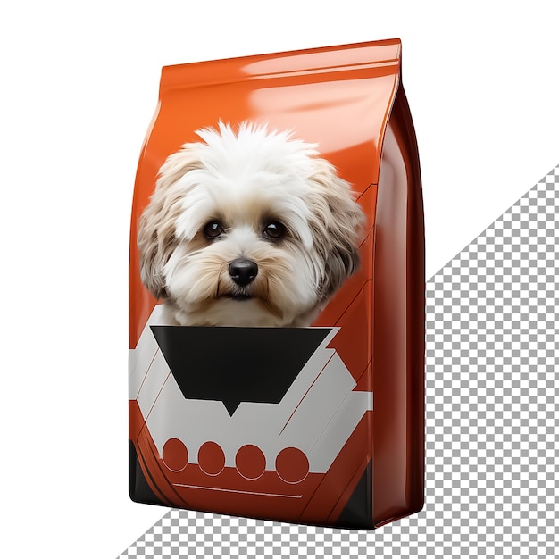 Pet food package photo with transparent background