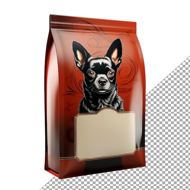 Pet food package photo with transparent background