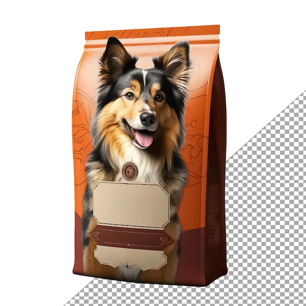 Pet food package photo with transparent background