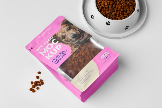 PSD pet food packaging mockup design