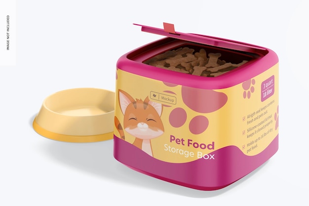 pet food storage box mockup