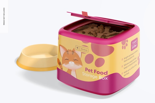 Pet Food Storage Box Mockup