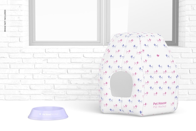 pet house mockup, perspective