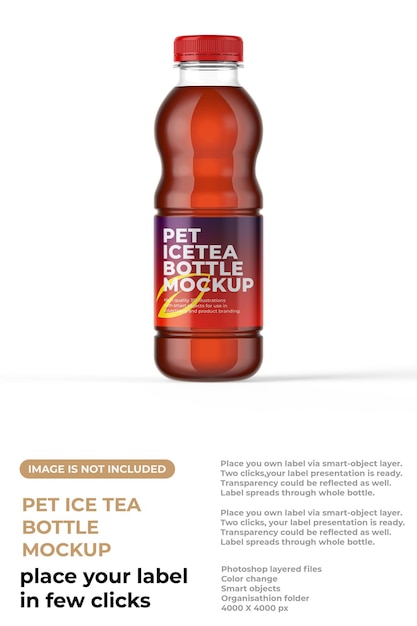 PSD pet ice tea bottle mockup