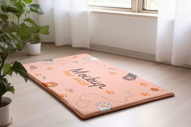 PSD pet mat mockup design