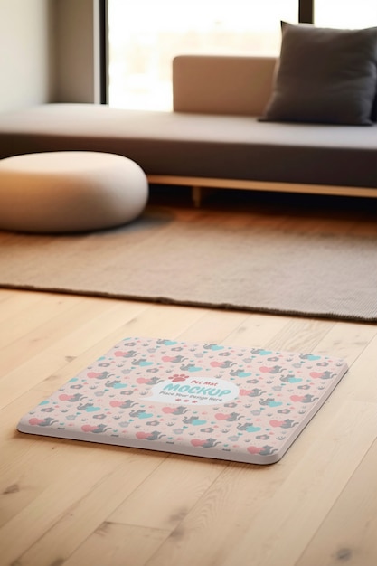 Pet mat pattern mockup design