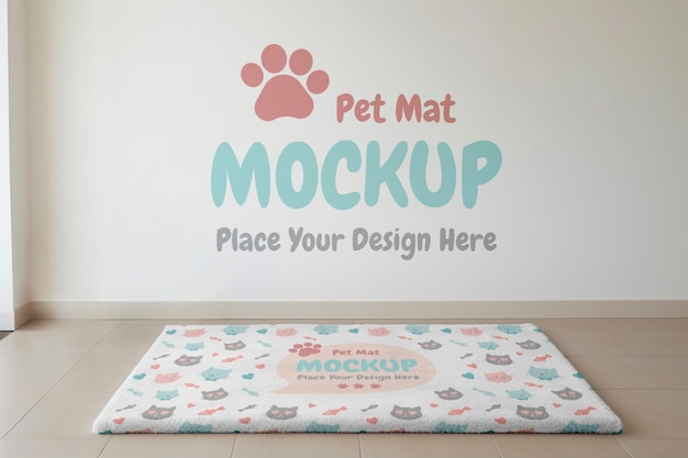 PSD pet mat pattern mockup design