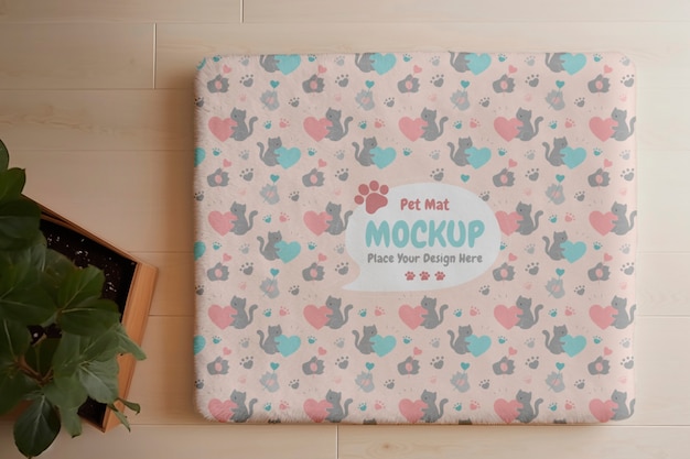 PSD pet mat pattern mockup design